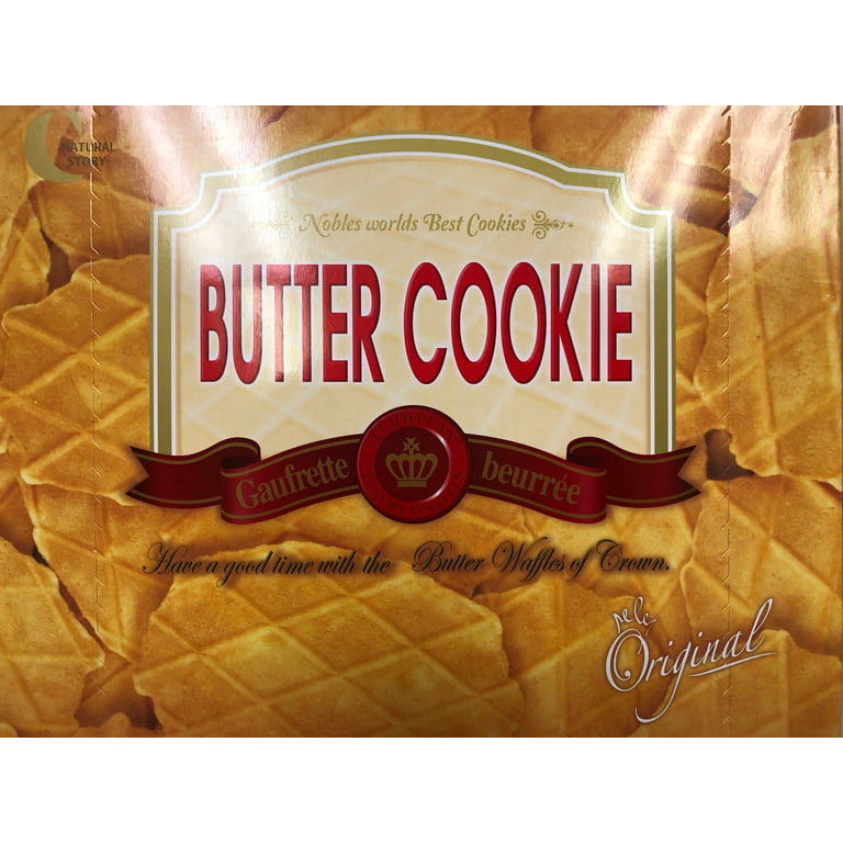 Crown Gaufrette beurree European Luxury Waffles Butter Cookie; Product of  Korea