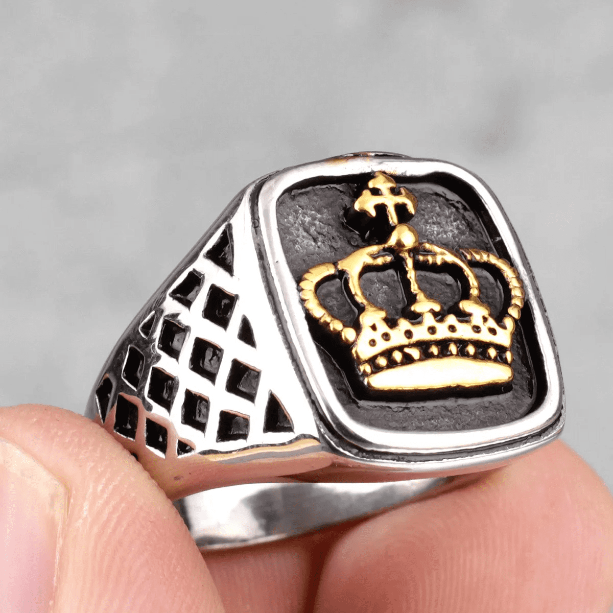 Crown Golden Silver Color Men Rings Punk Hip Hop Trendy Cool for ...