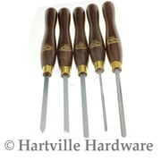Crown Hand Tools #296 5-Piece Mini Wood Turning Lathe Set in Wooden Box