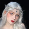 thumbnail image 1 of Crown Headband Hair Accessories Fashion Women Crystal Waterdrop Pendant Tiara Bridal Wedding Party Elf Hair Jewelry Hair Hoop, 1 of 6