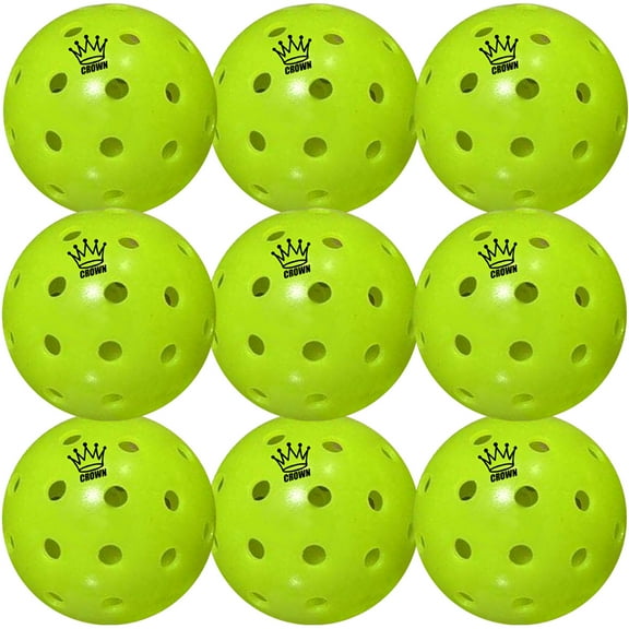Crown High-Performance Outdoor Pickleballs, Lime, 3 Count
