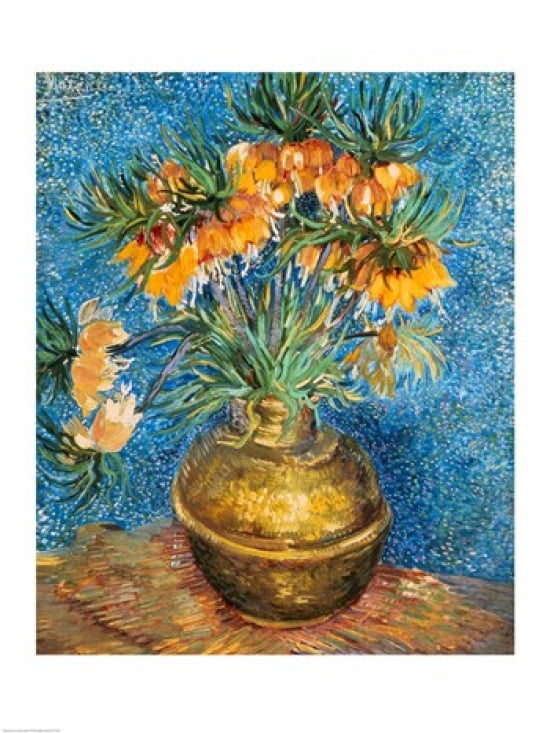 Crown Imperial Fritillaries in a Copper Vase 1886 Canvas Art - Vincent Van Gogh (18 x 24)