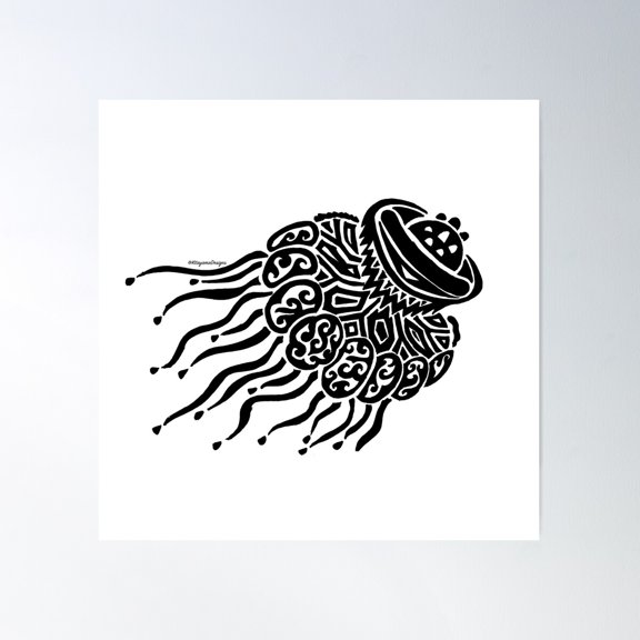 Crown Jelly Tribal Design Poster Wall Art, Modern Wall Decor For Living Room Bedroom, 24x24 UNFRAMED