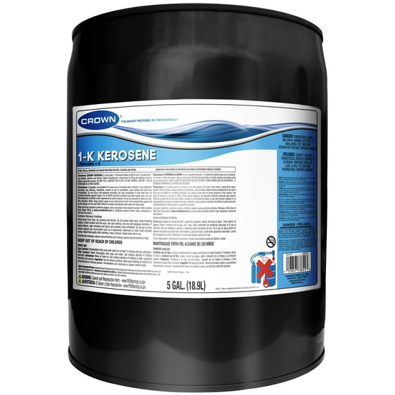 Crown 1-K Kerosene Clean Burning Fuel, 5 Gallon Plastic Container