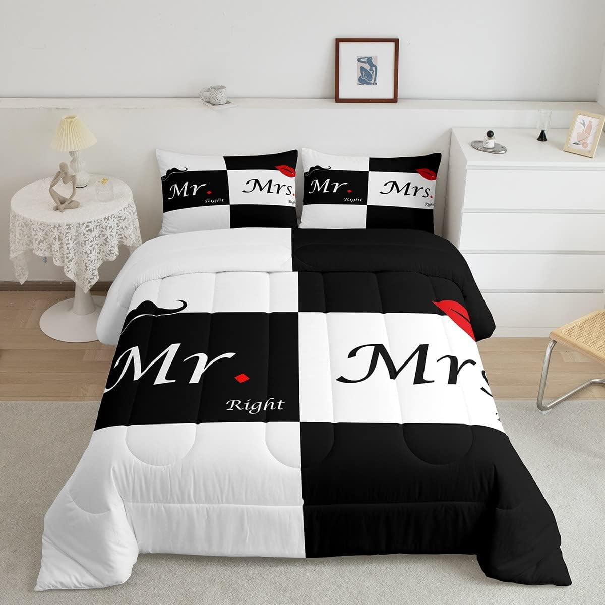 Crown and King Comforter Set Valentine's Day Bedding Set King Size for