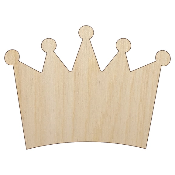 Crown King Queen Princess Wood Shape Unfinished Piece Cutout Craft DIY Projects - 6.25 Inch Size - 1/8 Inch Thick