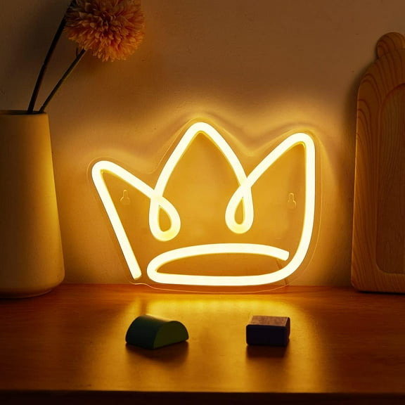 Crown LED Neon Sign Cute Neon Lights, USB Powered Neon Lamp, 3D Wall Art Signs for Bedroom Living Room Decor Night Light Holiday Gift for Children Kids Girls (Crown)