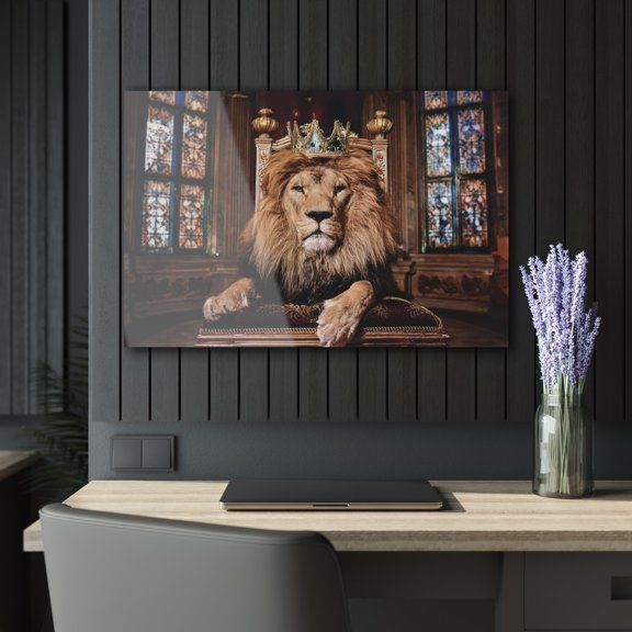 Crown Lion Wall Decor, Wall Art Decor with Animals 1