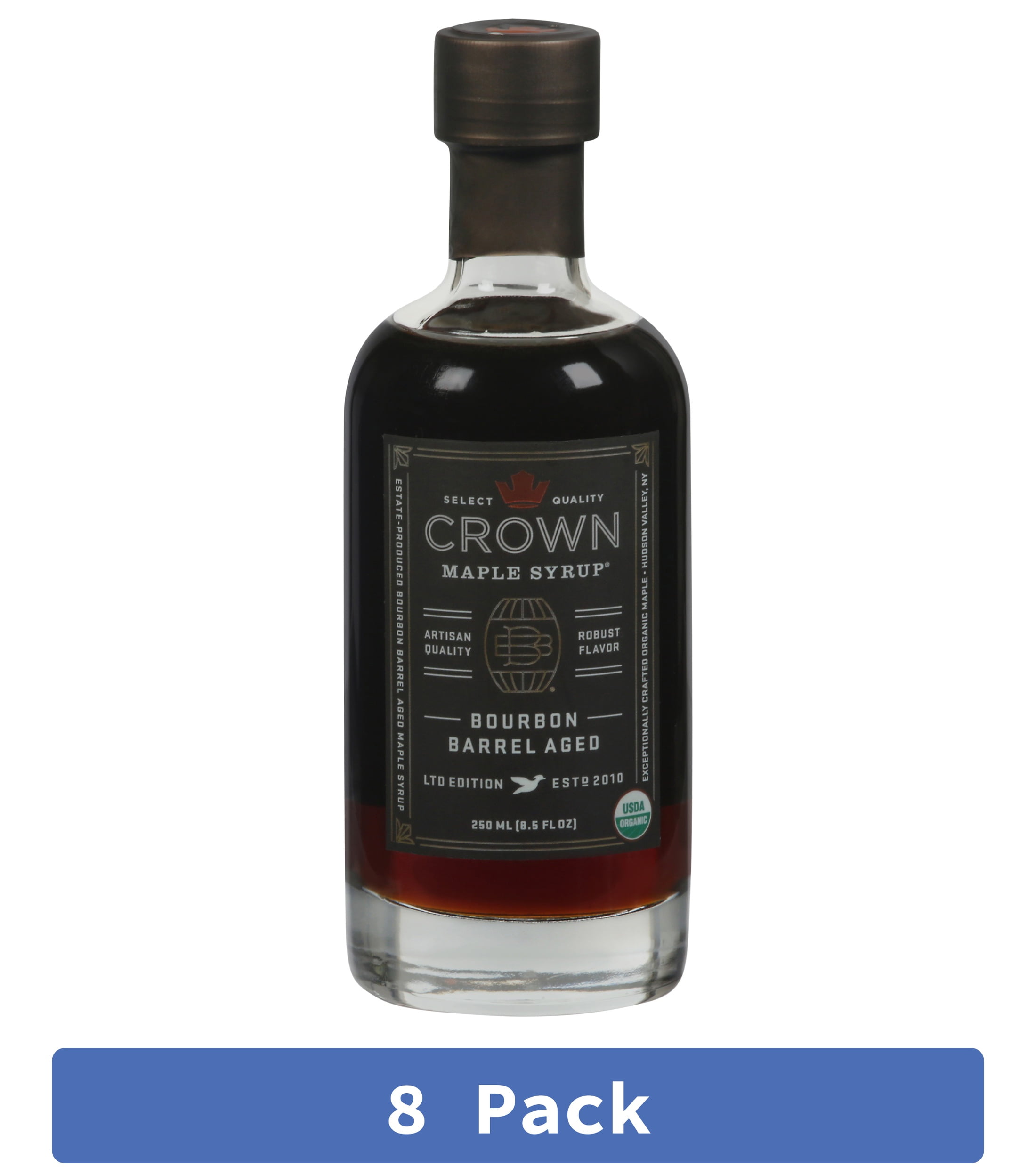 Crown Maple Bourbon Barrel Aged Maple Syrup 8.5 fl oz (Pack of 8)