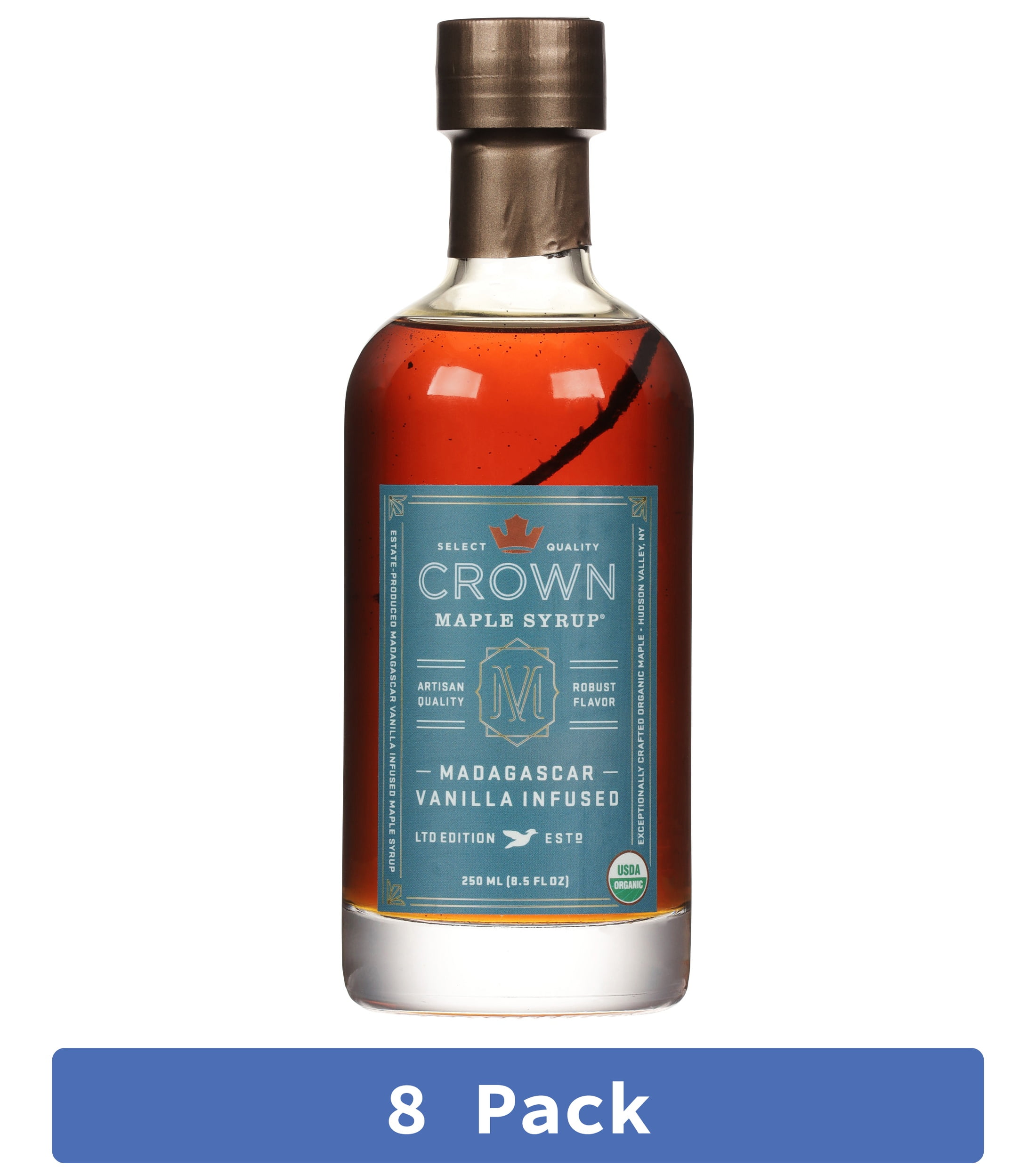 Crown Maple Madagascar Vanilla Maple Syrup 8.5 fl oz (Pack of 8)