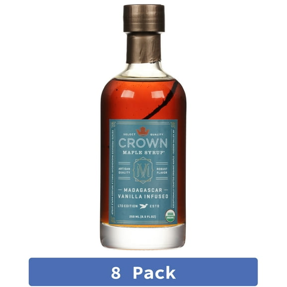 Crown Maple Madagascar Vanilla Maple Syrup 8.5 fl oz (Pack of 8)