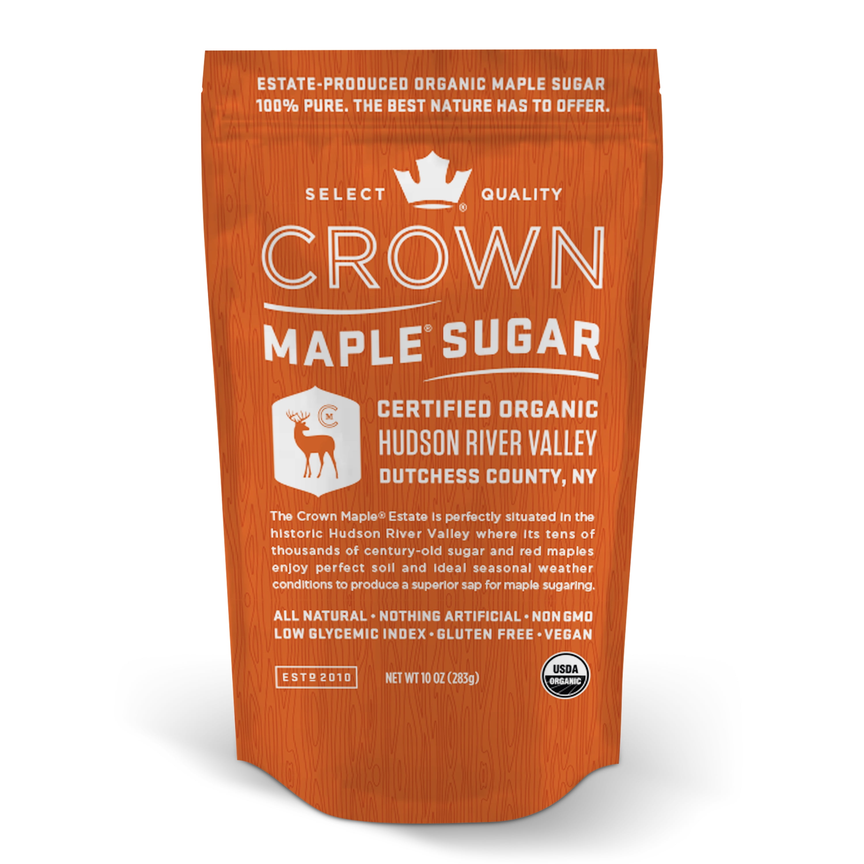 Crown Maple organic maple sugar 10 oz (283g); Handmade in SmallBatches