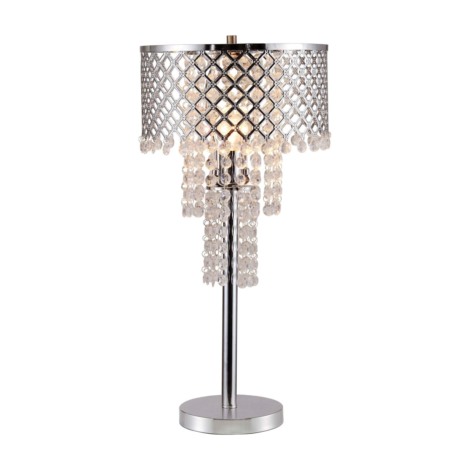Crown Mark Crystal on Chrome Lattice Table Lamp