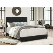 Crown Mark Erin Faux Leather Bed, Black, Queen