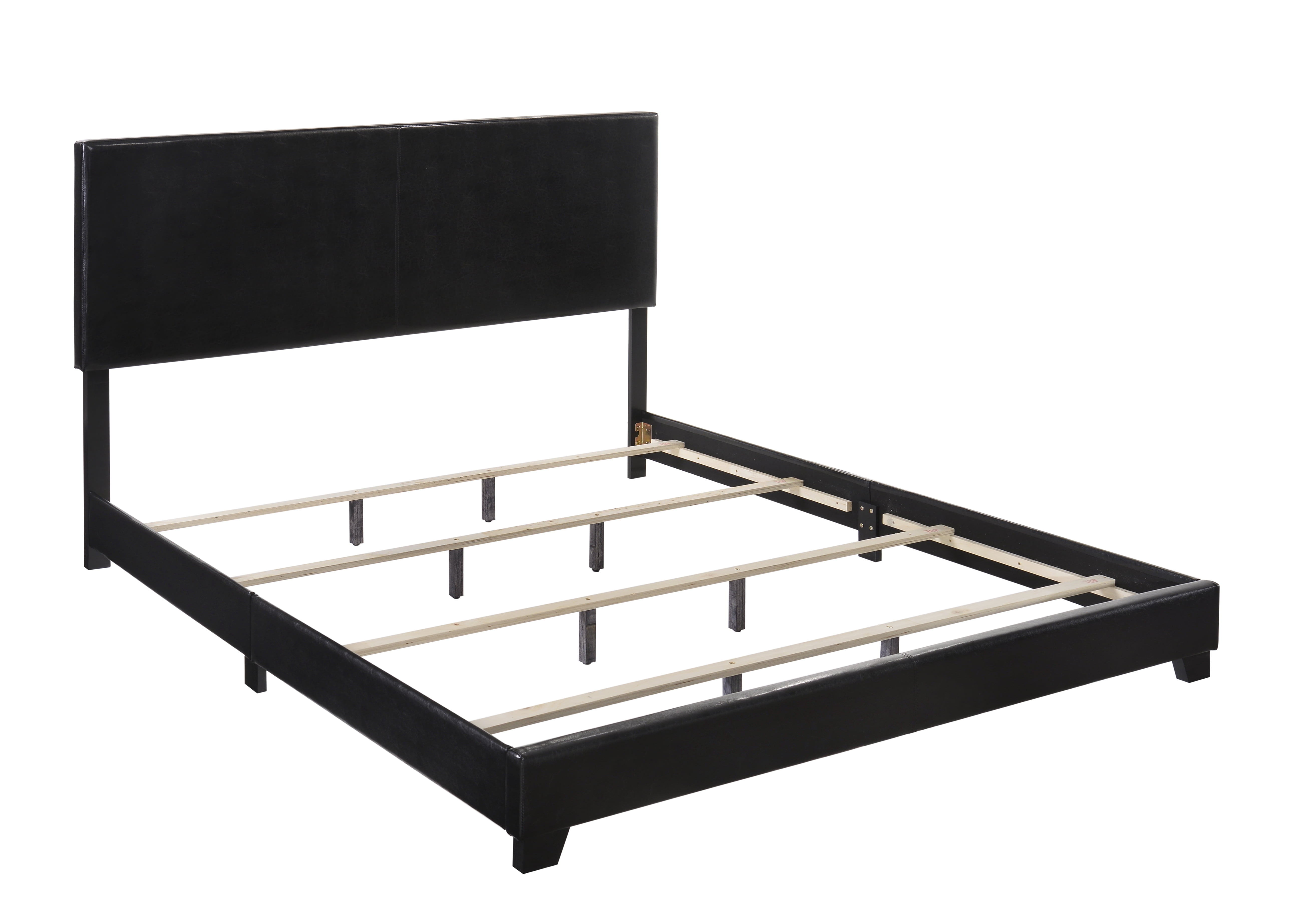 Crown Mark Erin Faux Leather Bed, Black