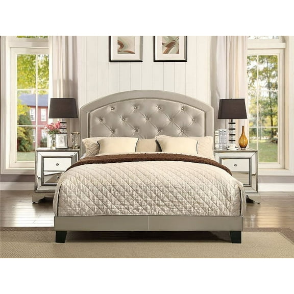 Crown Mark Gold Gaby Full Platform Bed with Adjustable Headboard
