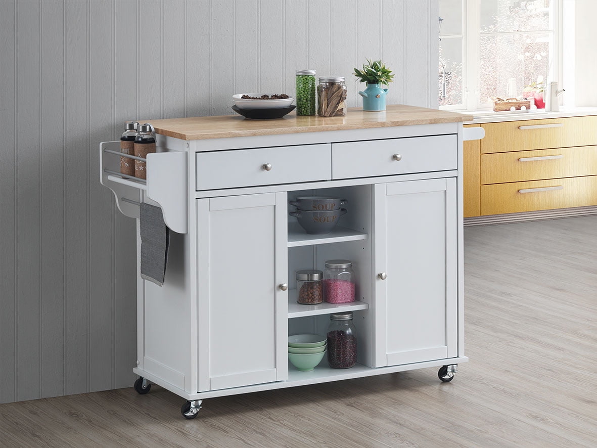 Crown mark kitchen cart with microwave shelf deals
