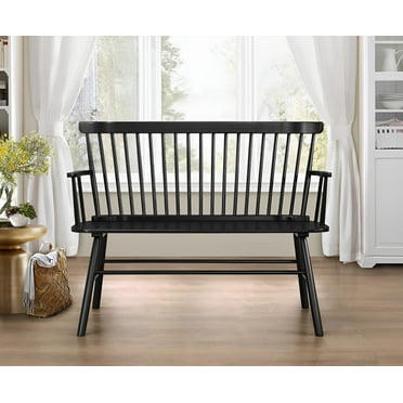 Crown Mark Jerimiah Back Support Bench, Black
