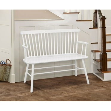 Crown Mark Jerimiah Back Support Bench, White
