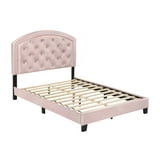 Crown Mark Pink Gaby Full Platform Bed with Adjustable Headboard ...