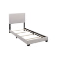 thumbnail image 1 of Crown Mark Upholstered Panel Bed in Stone Khaki, Twin, 1 of 6