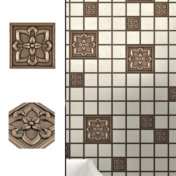Crown Metal Insert Tile Bronze 2x2 ( PACK OF 8 PIECE )