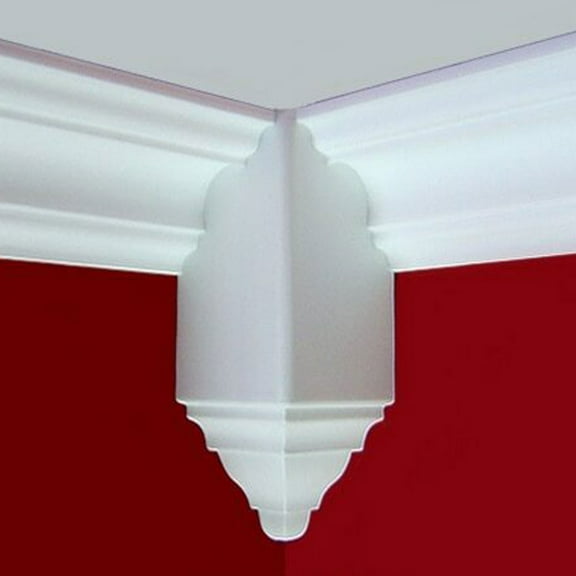 Crown Molding Inside Corner Block in Plain White - Medium Size - Pack of 4