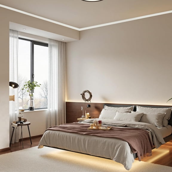 Crown Molding Peel and Stick 197"(16 Ft) Length 2'Wide Self-Adhesive Ceiling Trim, Flexible Wall &Ceiling Molding for DlY Home Decoration (Off-White)$$