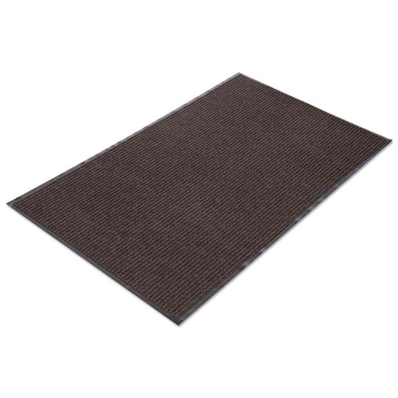 Crown NR 0310BR 36 in. x 120 in. Needle Rib Polypropylene Wipe and Scrape Mat - Brown