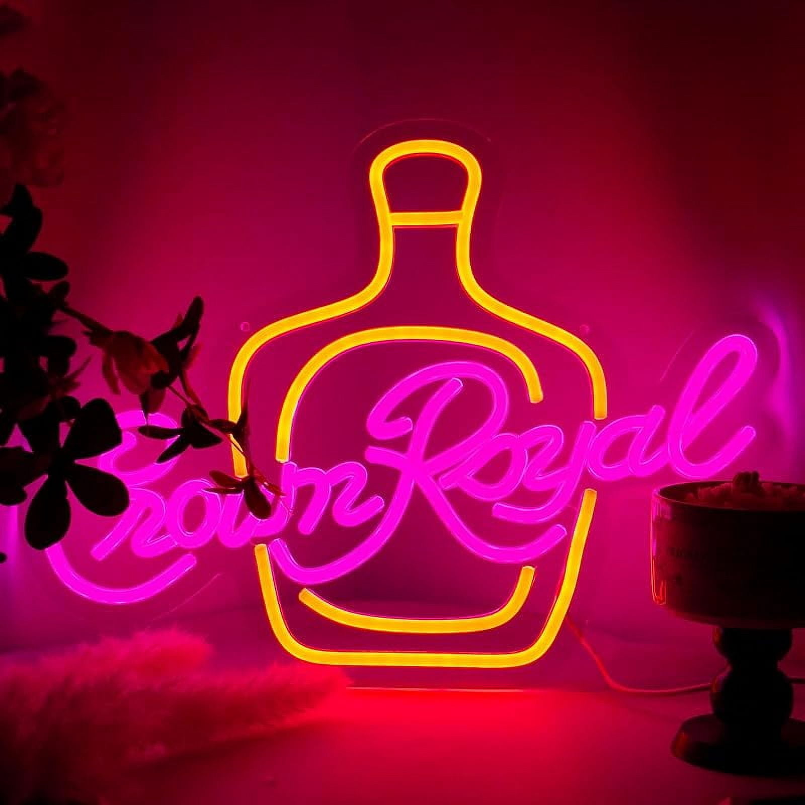 Crown Neon Sign for Wall Decor,Dimmable LED Beer Neon Sign Whiskey Neon ...