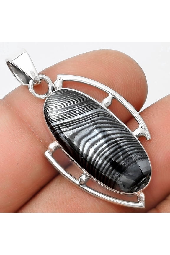 Crown Of Silver Psilomelane - Black Malachite 925 Silver Pendant Jewelry P-1274 SDP125604