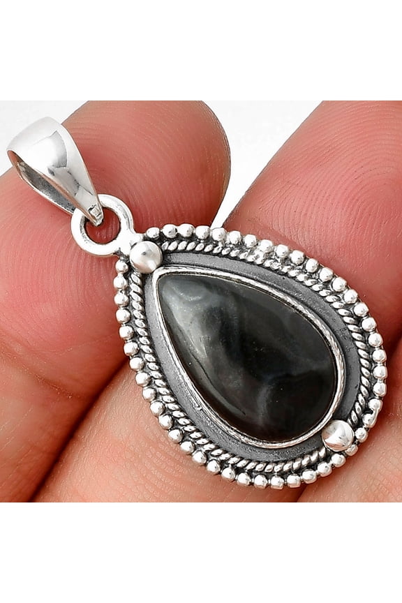 Crown Of Silver Psilomelane - Black Malachite 925 Silver Pendant Jewelry P-1651 SDP136497