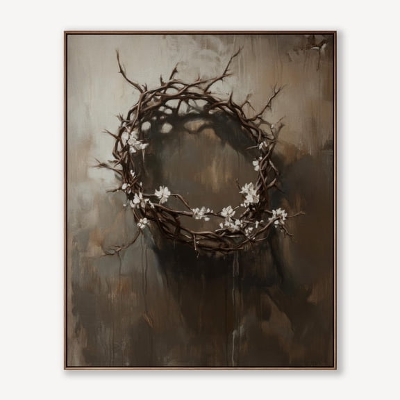 Crown Of Thorns Botanical Lent Decor Good Friday Christian Wall Art, Unframed Paper Poster 8x10in