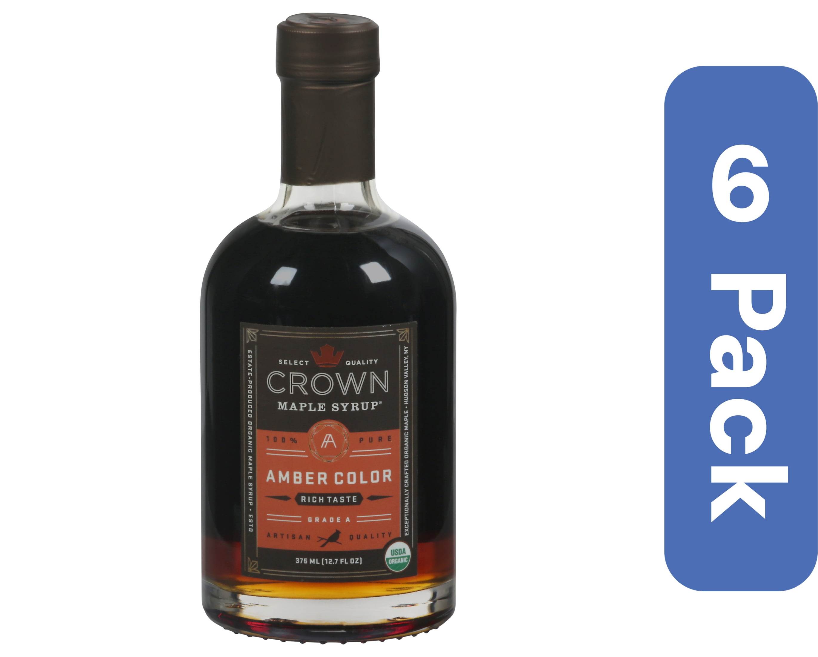 Crown Organic Amber Maple Syrup 12.7 fl oz (Pack Of 6)
