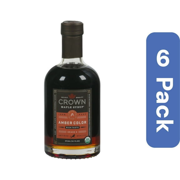 Crown Organic Amber Maple Syrup 12.7 fl oz (Pack Of 6)