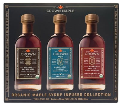 Crown Organic Infused Maple Syrup Variety Pack, 8.5 fl oz, 3‑count