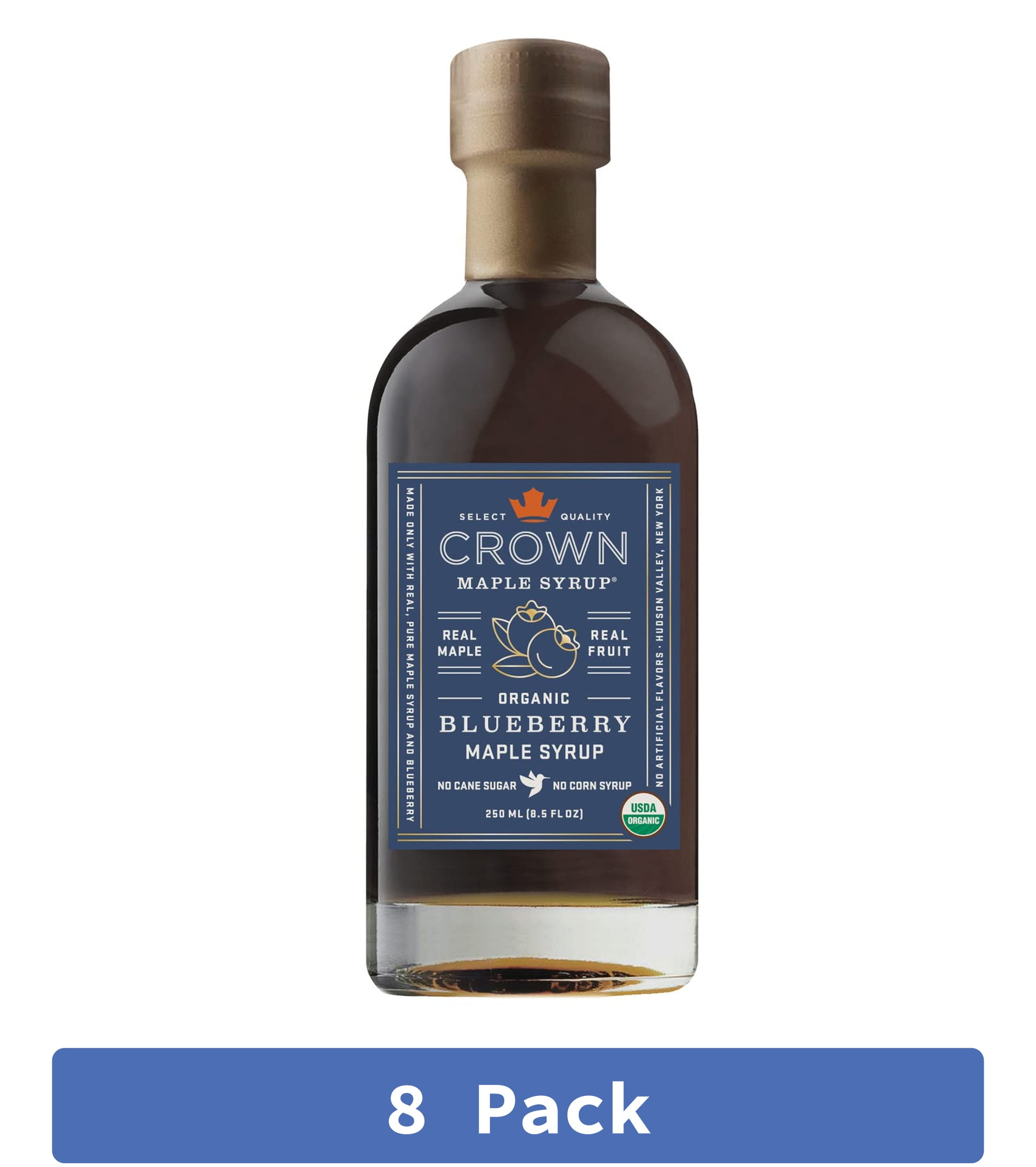 Crown Organic Maple Blueberry Syrup 8.5 fl oz (Pack of 8)