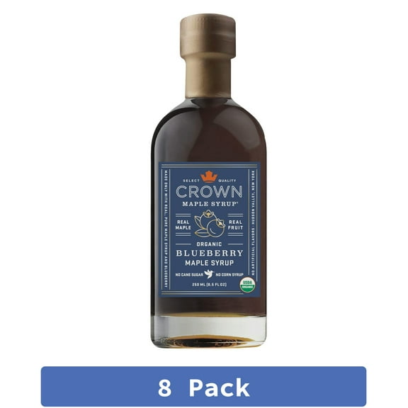 Crown Organic Maple Blueberry Syrup 8.5 fl oz (Pack of 8)