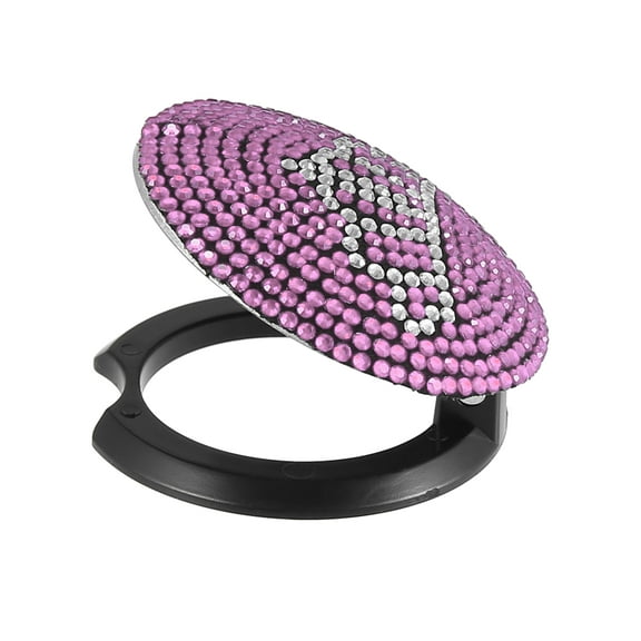 Crown Pattern Car Start Stop Engine Button Cover Pink Rhinestone Universal Decorative Ring Ignition Protective Cover