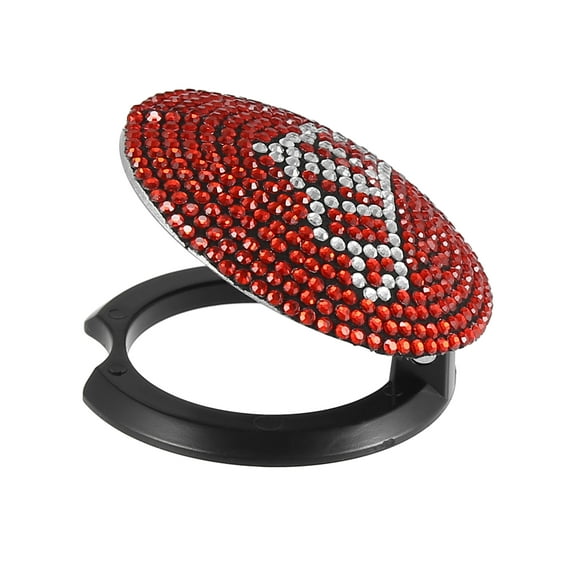 Crown Pattern Car Start Stop Engine Button Cover Red Rhinestone Universal Decorative Ring Ignition Protective Cover
