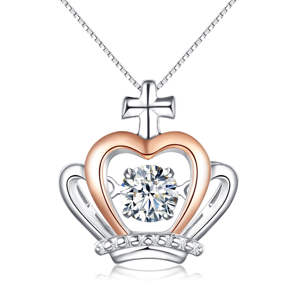 Rose gold crown necklace discount