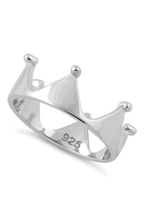 Crown Plain Handmade Ring 925 Solid Sterling Silver Band for Men Jewelry Gift