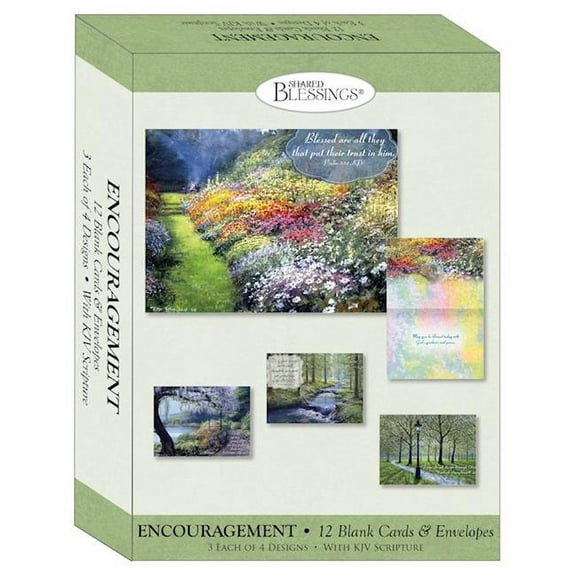 Crown Point Graphics 221632 Shared Blessings-Encouragement-Serene Settings Boxed Card - Pack of 12