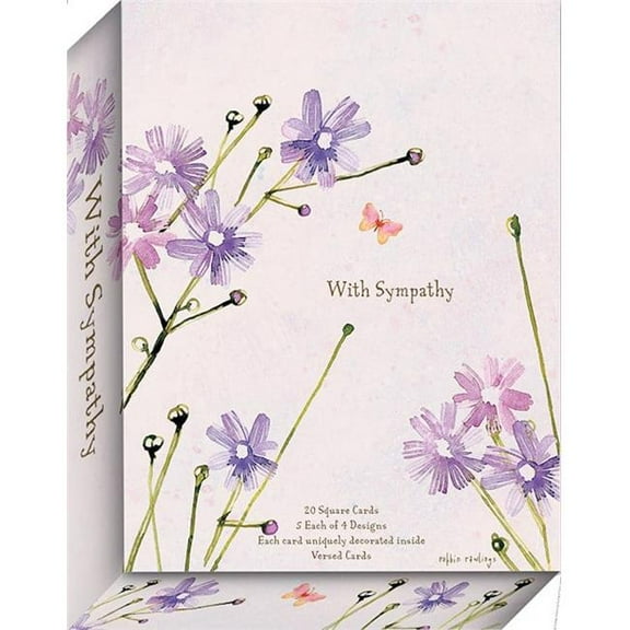 Crown Point Graphics 359840 Boxed Square Assorted With Sympathy Card - Box of 20
