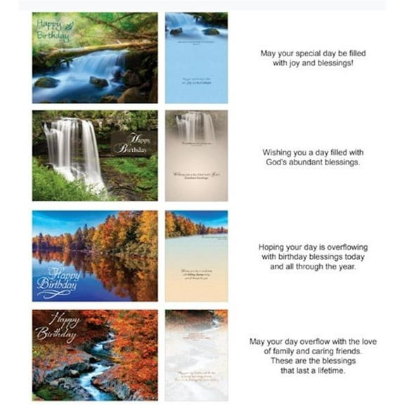 Crown Point Graphics Shared Blessings Birthday Waterways Boxed Card - 12 per Box