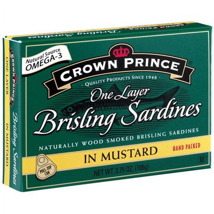 Crown Prince 1-Layer Brisling Sardines in Mustard (Pack of 3)