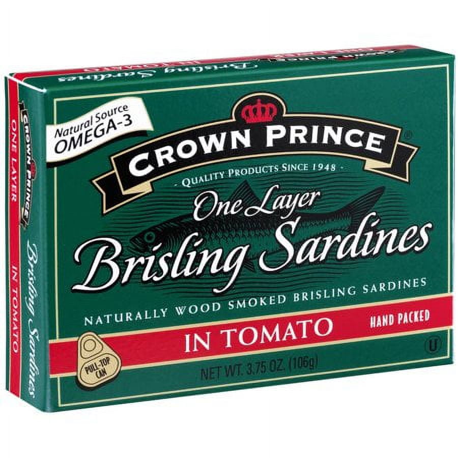 Crown Prince 1-Layer Brisling Sardines in Tomato (Pack of 10)
