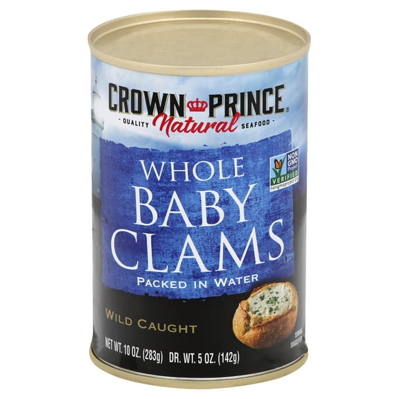 Crown Prince Natural Boiled Baby Clams-Low In Sodium, 10 oz