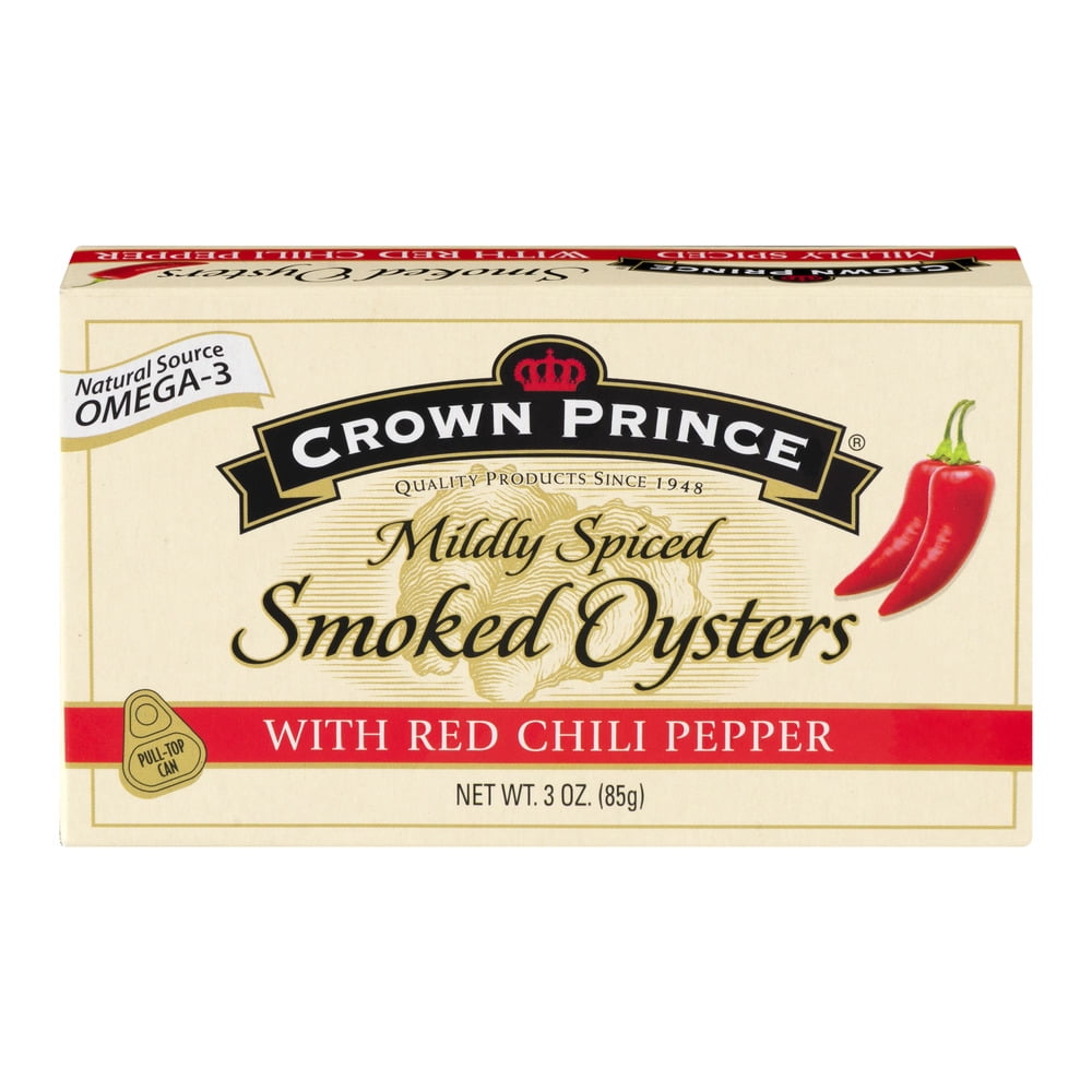 Crown Prince Mildly Spiced Smoked Oysters with Red Chili Pepper, 3 Oz