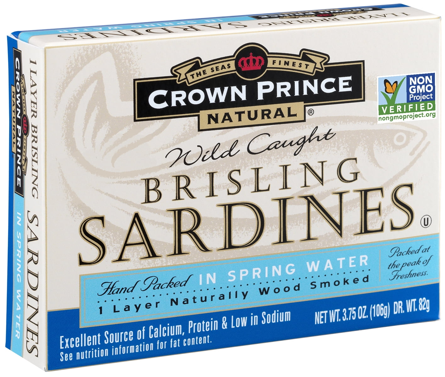 Crown Prince Natural 1Layer Brisling Sardines In Spring WaterLow In